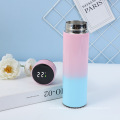 Gradient Smart straight Water Bottle with temperture display insulation vacuum Colorful 304 Stainless Steel for Outdoor